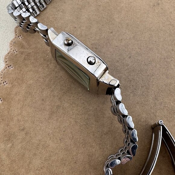 Vintage Fossil 2002 Stainless Steel Baby Blue Mineral Crystal - Picture 4 of 7